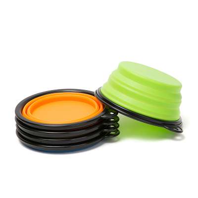 Eco Friendly Custom Folding Silicone Cat Water Bowl Collapsible Travel Dog Feeding Silicone Dog Bowl for Pet