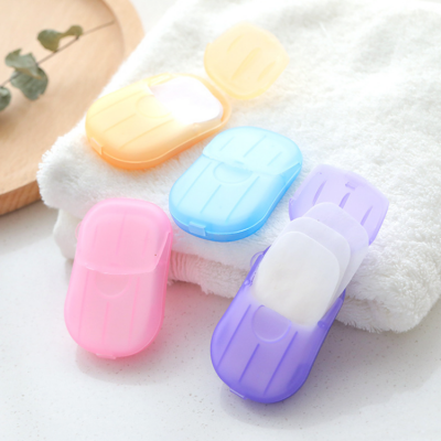 20pcs Outdoor Portable Disposable Soap Paper Mini Paper Soap Sheets Boxed Foam Hand Washing Tablets Paper Soap